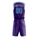 Custom Light Purple Light Blue Basketball Set