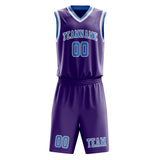 Custom Light Purple Light Blue Basketball Set