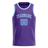 Custom Light Purple & Light Blue Colors Design Sports Basketball Jersey