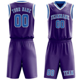 Custom Light Purple Light Blue Basketball Set