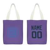 Custom Light Purple Navy Canvas Tote Bag