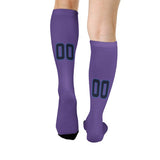Custom Light Purple Navy Knee-High Sock