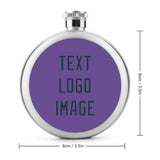 Custom Light Purple Blue Hip Flask
