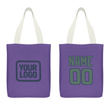 Custom Light Purple Blue Green Canvas Tote Bag