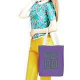 Custom Light Purple Blue Green Canvas Tote Bag