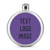 Custom Light Purple Navy Hip Flask