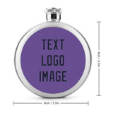 Custom Light Purple Navy Hip Flask