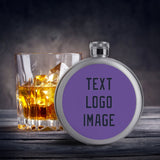 Custom Light Purple Navy Hip Flask