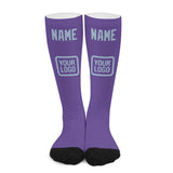 Custom Light Purple Light Blue Knee-High Sock