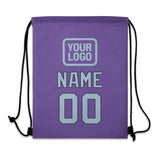 Custom Light Purple Light Blue Drawstring Bag