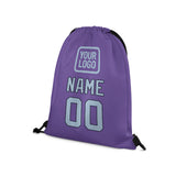 Custom Light Purple Light Blue Drawstring Bag