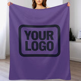 Custom Light Purple Navy Blanket