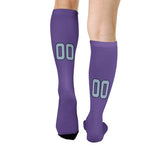 Custom Light Purple Light Blue Knee-High Sock