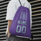 Custom Light Purple Light Blue Drawstring Bag