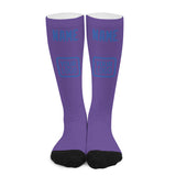 Custom Light Purple Sky Blue Knee-High Sock