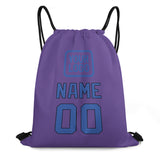 Custom Light Purple Sky Blue Drawstring Bag