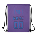 Custom Light Purple Sky Blue Drawstring Bag