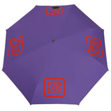Custom Light Purple Orange Red Automatic Umbrella