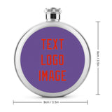 Custom Light Purple Orange Red Hip Flask