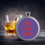 Custom Light Purple Orange Red Hip Flask