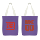 Custom Light Purple Coral Red Canvas Tote Bag