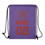 Custom Light Purple Coral Red Drawstring Bag