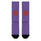 Custom Light Purple Coral Red Knee-High Sock