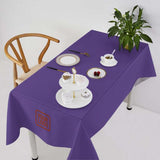 Custom Light Purple Orange Red Square Table Cloth
