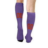 Custom Light Purple Coral Red Knee-High Sock