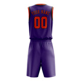 Custom Light Purple Orange Red Basketball Set