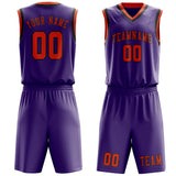 Custom Light Purple Orange Red Basketball Set