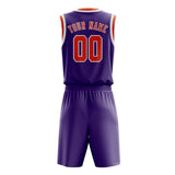 Custom Light Purple Orange Red Basketball Set