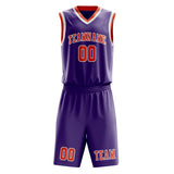 Custom Light Purple Orange Red Basketball Set