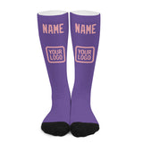 Custom Light Purple Light Pink Knee-High Sock