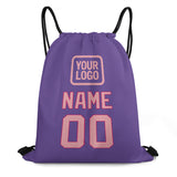 Custom Light Purple Light Pink Drawstring Bag