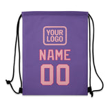 Custom Light Purple Light Pink Drawstring Bag