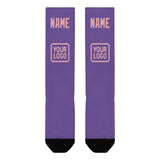 Custom Light Purple Light Pink Knee-High Sock