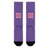 Custom Light Purple Light Pink Knee-High Sock