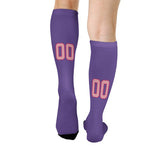Custom Light Purple Light Pink Knee-High Sock