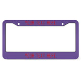 Custom Light Purple Red License Plate Frame