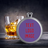 Custom Light Purple Red Hip Flask