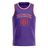 Custom Light Purple & Red Colors Design Sports Basketball Jersey