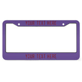 Custom Light Purple Crimson Red License Plate Frame