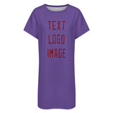 Custom Light Purple Crimson Red Nachthemd