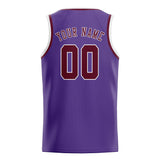 Custom Light Purple & Crimson Red Colors Design Sports Basketball Jersey