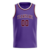 Custom Light Purple & Crimson Red Colors Design Sports Basketball Jersey
