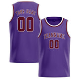 Custom Light Purple & Crimson Red Colors Design Sports Basketball Jersey