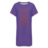 Custom Light Purple Coral Red Nachthemd