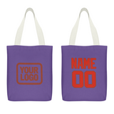 Custom Light Purple Orange Red Canvas Tote Bag