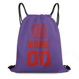 Custom Light Purple Orange Red Drawstring Bag